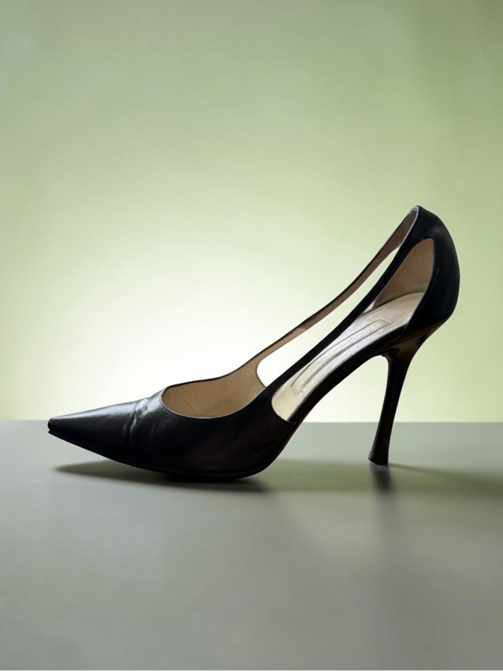 Sergio Rossi Pointed Toe Leather Heels Size 37
